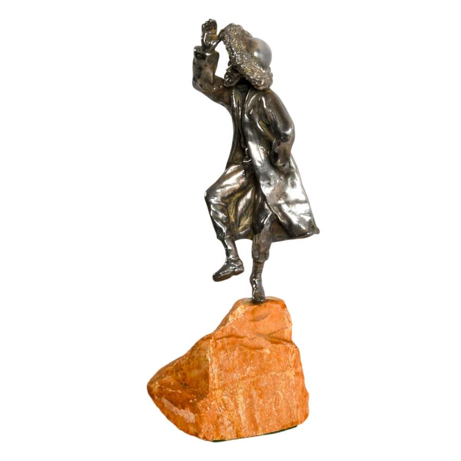 Sterling Silver Rabbi Figurine in the Style of Issac Jeheskel-2