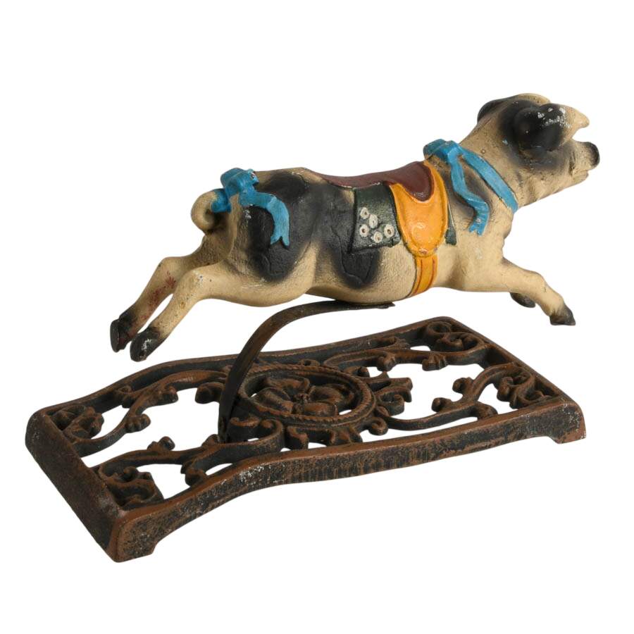 French Cochon-Style Cast Iron Carousel Pig-5