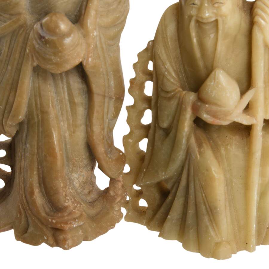 Pair of Chinese Carved Soapstone Figures-6
