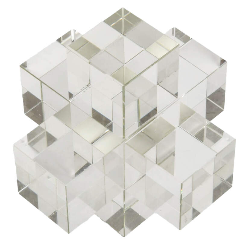 Abstract Crystal Cube Sculpture-3