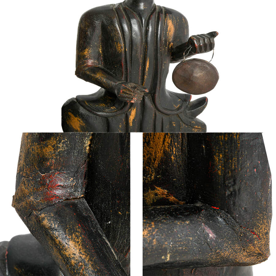 Pair of Southeast Asian Hand-Carved Wooden Dancers-5