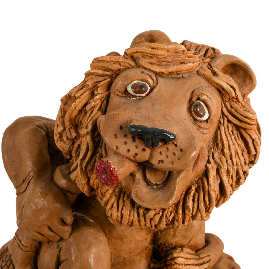 1970s Signed Dave Grossman Sporty Lion Resin Figurine-5