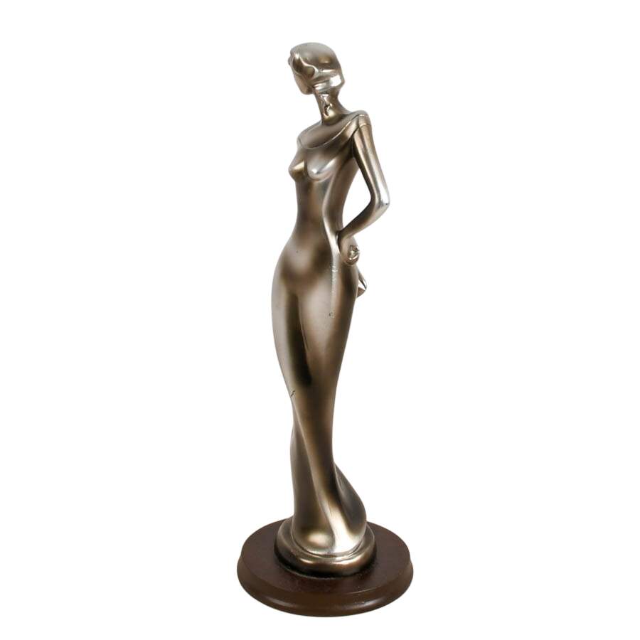 Set of Five Art Deco-Style Silver Resin Sculptures Attributed to Herco-8