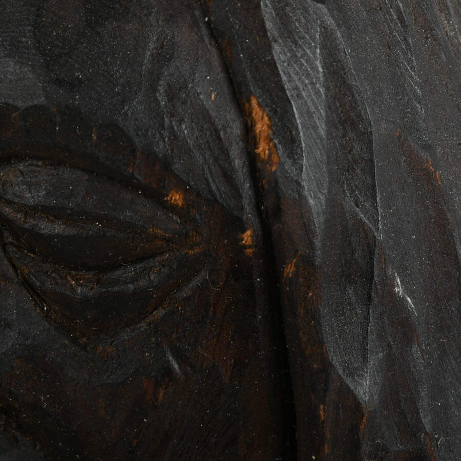 Hand-Carved Wooden Monk Figure-7
