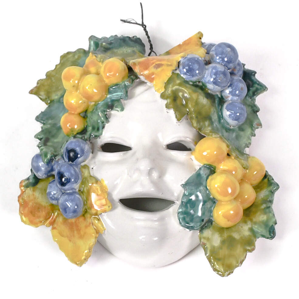 Group of Three Italian Ceramic Bacchus Masks-7