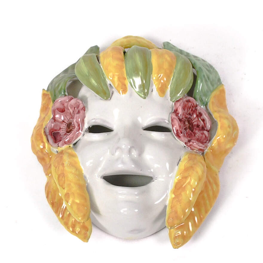 Group of Three Italian Ceramic Bacchus Masks-3