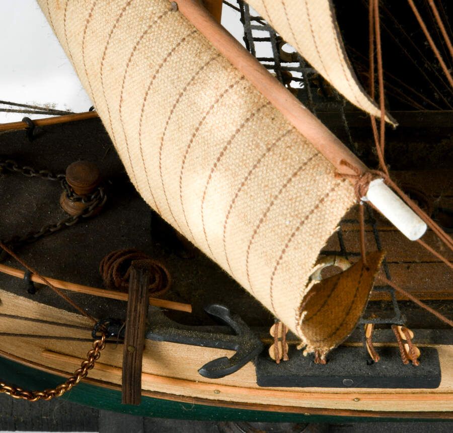 Model Ship in Crate Statue-7