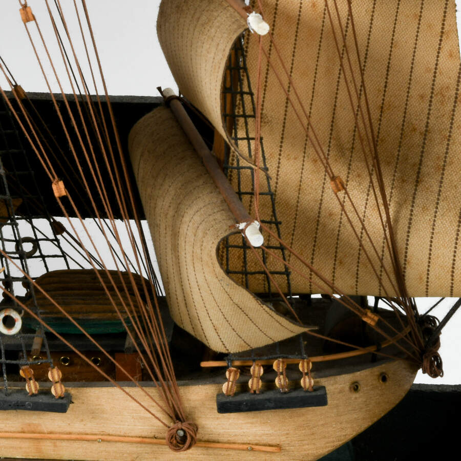 Model Ship in Crate Statue-5