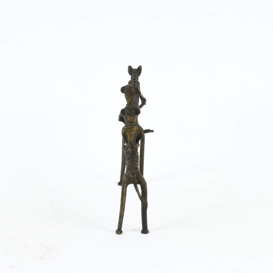 Anthropomorphic Animals Ride a Horse Metal Figure-4
