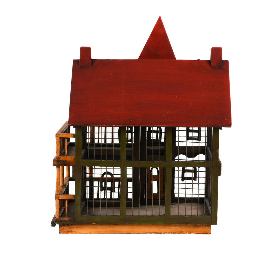 Decorative Wooden Victorian-Style House Bird Cage-3