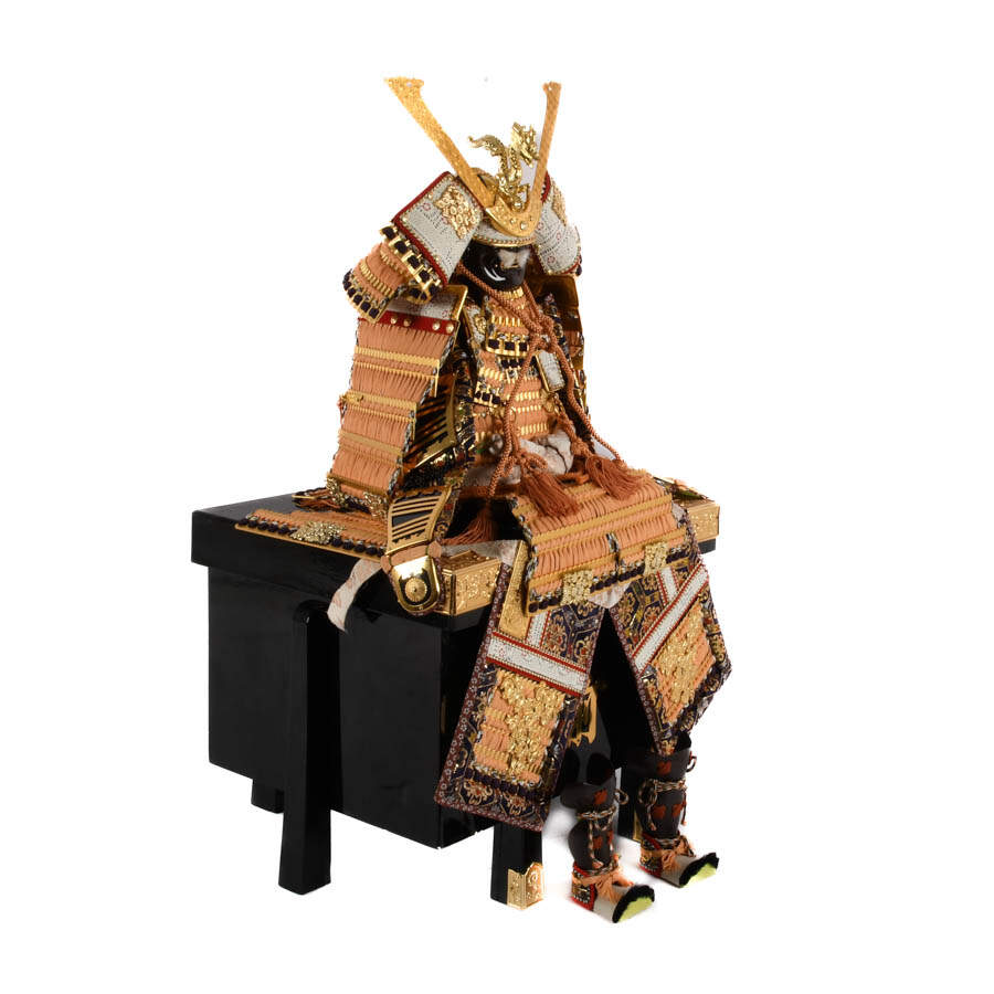 Mini Samuri Outfit on Wooden Box Stand-7