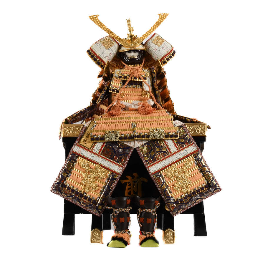 Mini Samuri Outfit on Wooden Box Stand-1