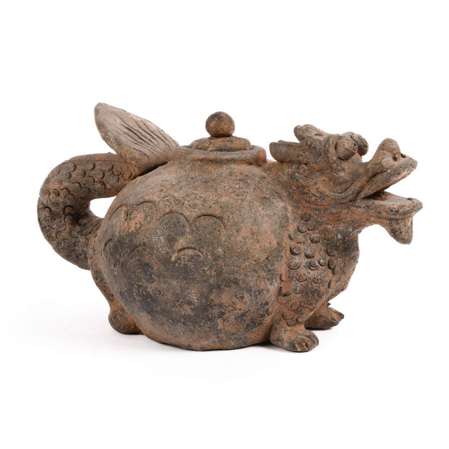 Antique Qing Figural Chinese Dragon Teapot-3