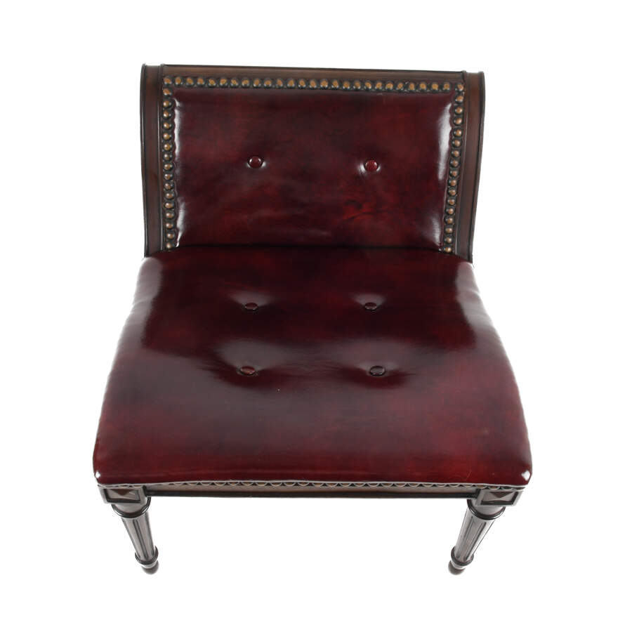 Mahogany and Naugahyde Gout Foot Stool-3
