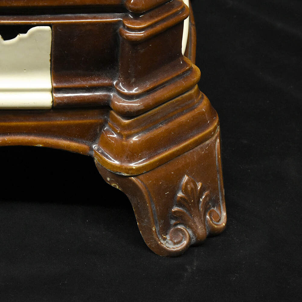 Antique French Calorifère Two-Color Enameled Radiator Stove-9