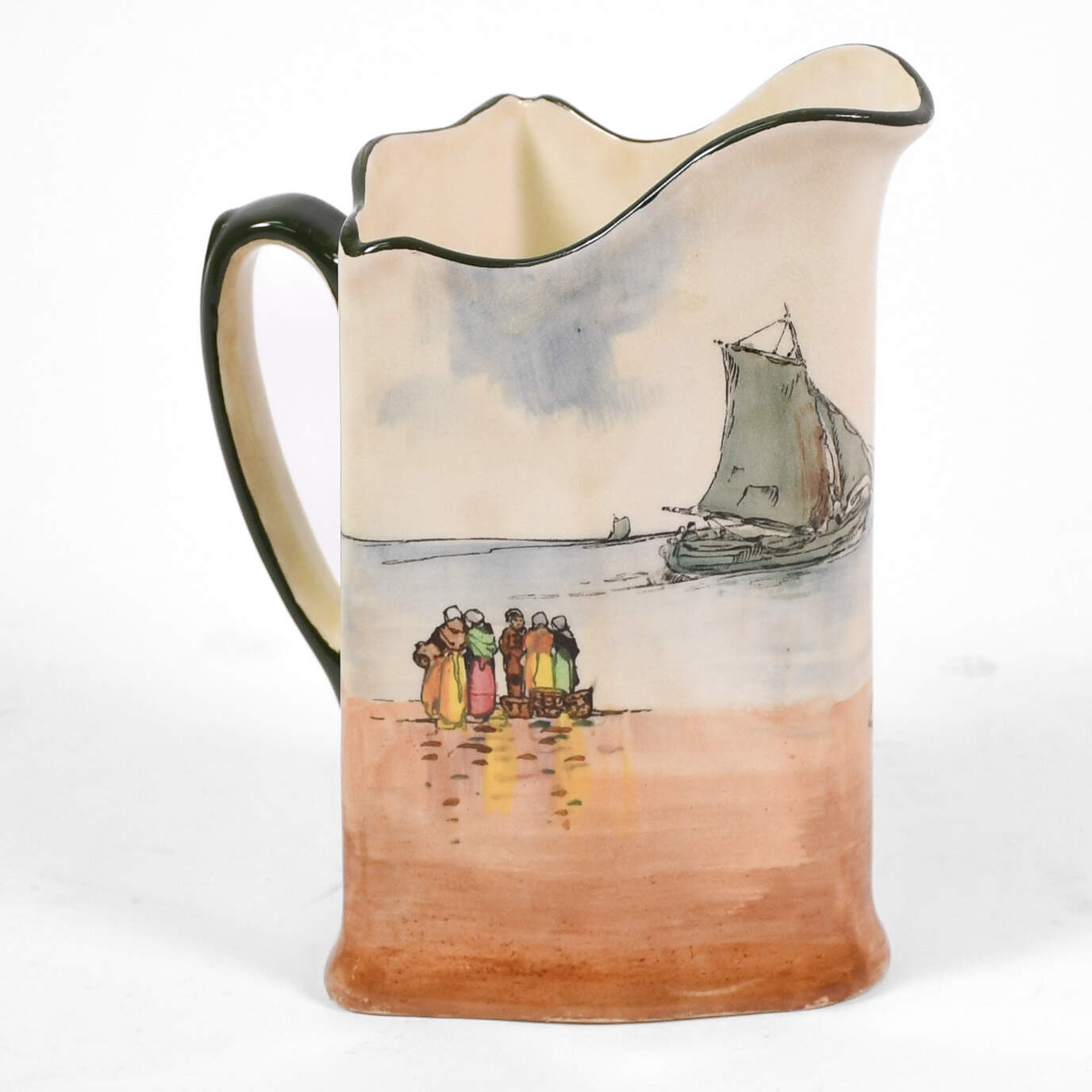 Antique Royal Doulton Brittany Fisherfolk Pitcher-3