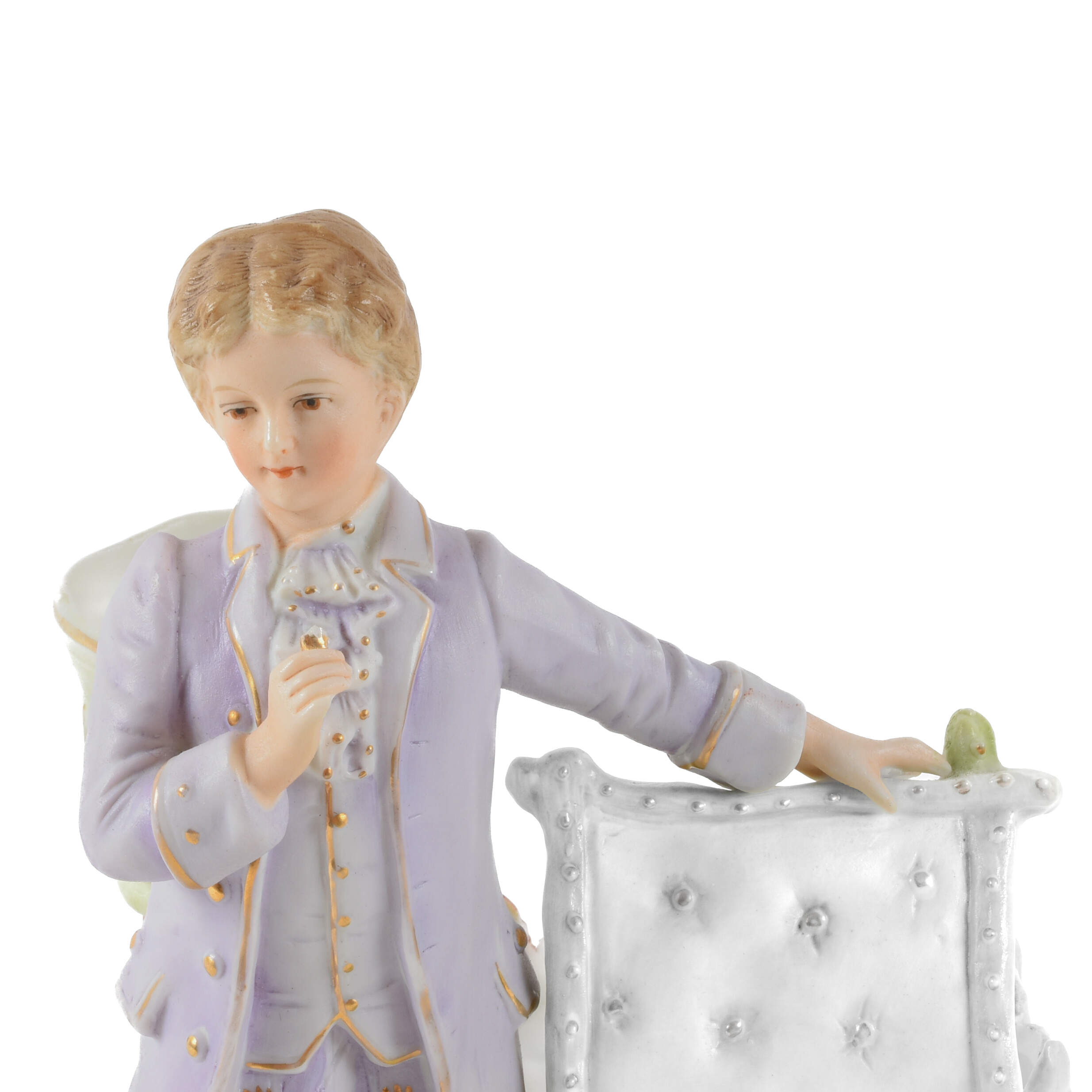 Antique Victorian Gentleman's Bisque Match Holder-5