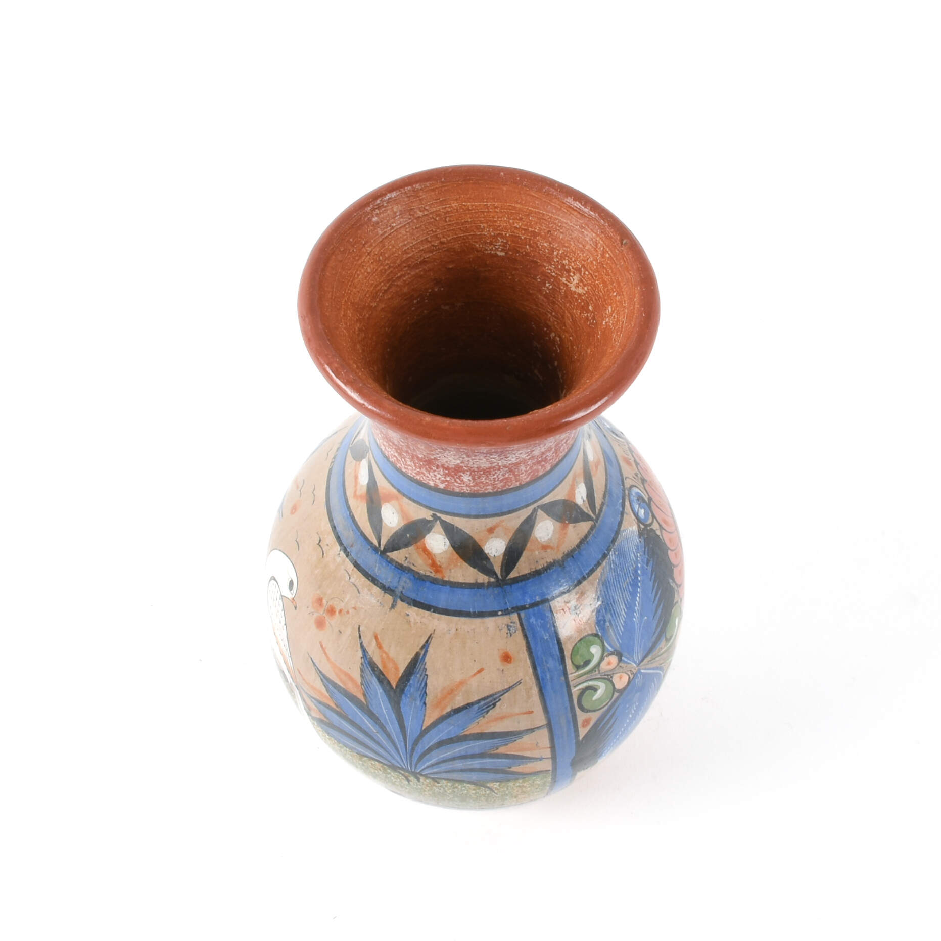 Hand-Painted Flared Mexican Folk Art-Style Vase-5