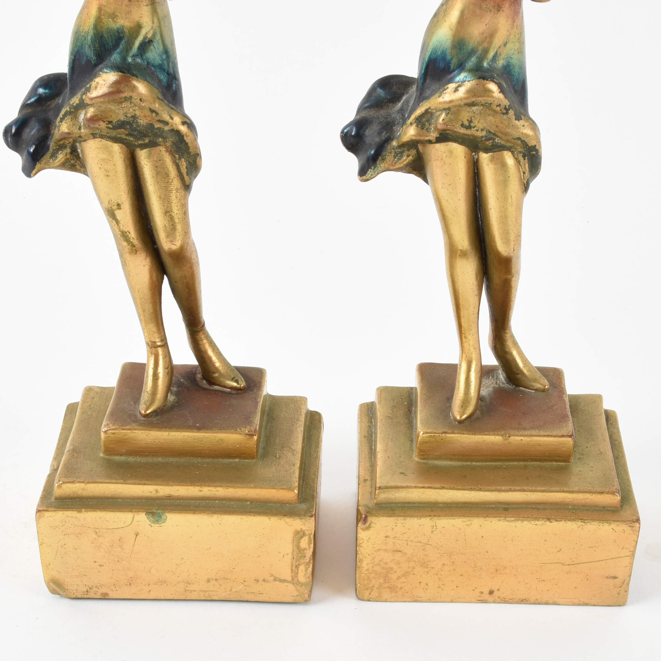 Pair of Art Deco Cold Painted Flapper Bookends-5