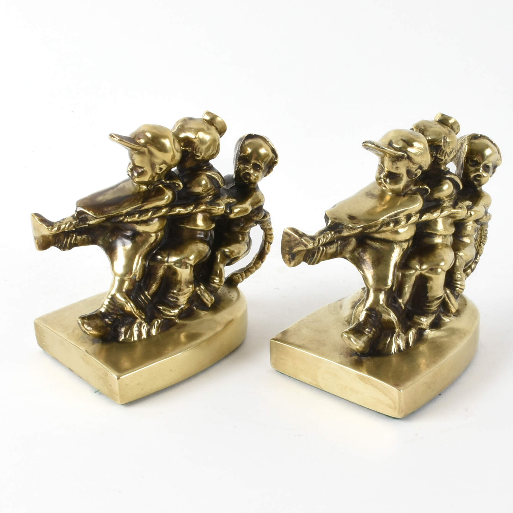 Brass Tug of War Bookends-5