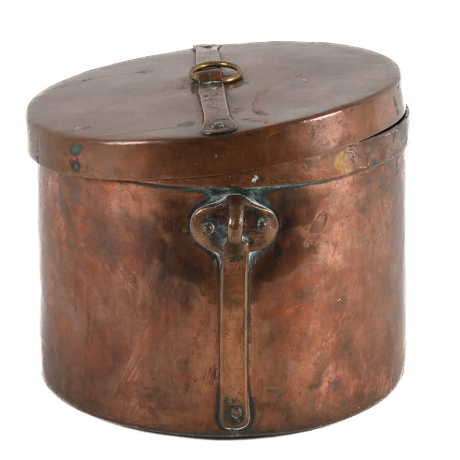 Antique Large French Hand-Forged Copper Pot with Lid-4
