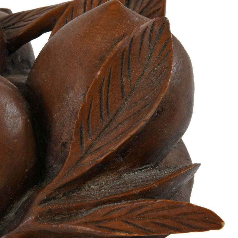 Pair of Hand-Carved Wooden Fruit and Foilage Sculptures-12