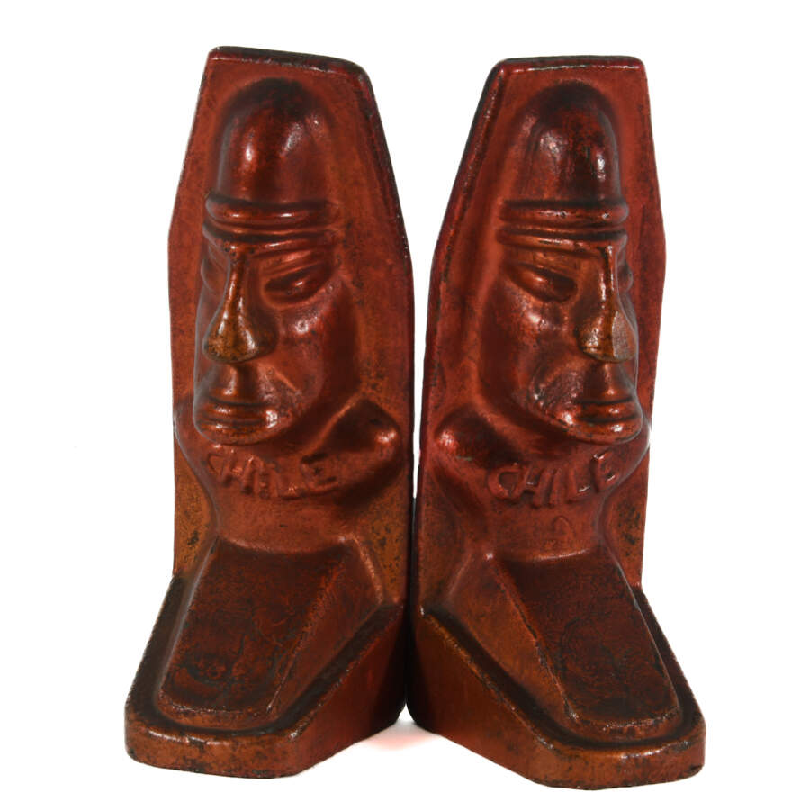 Pair of Metal Indigenous Painted Bookends-1