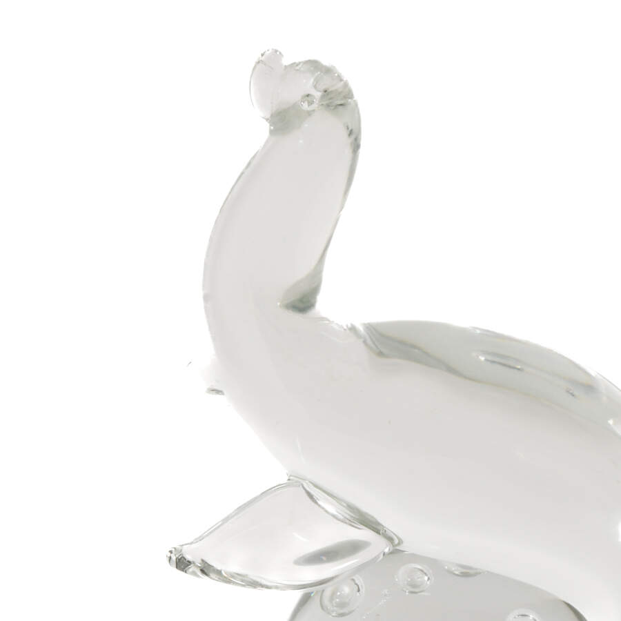 Signed Crystal Figurine of Seal on Ball-4