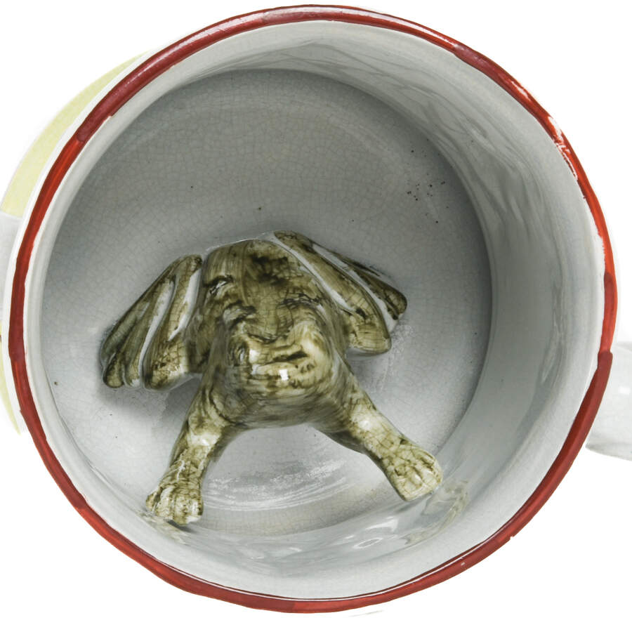 Antique Double-Handled Tavern Scene Frog Surprise Mug-4