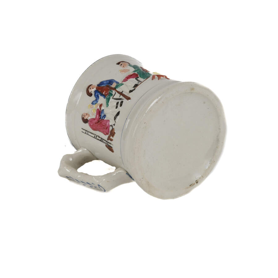 Antique Staffordshire Single-Handle Tavern Scene Surprise Mug-6