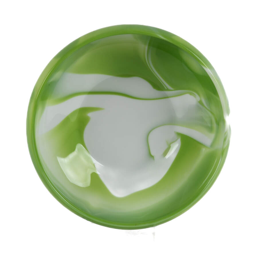 Green Custard Swirl Slag Glass Center Bowl-4