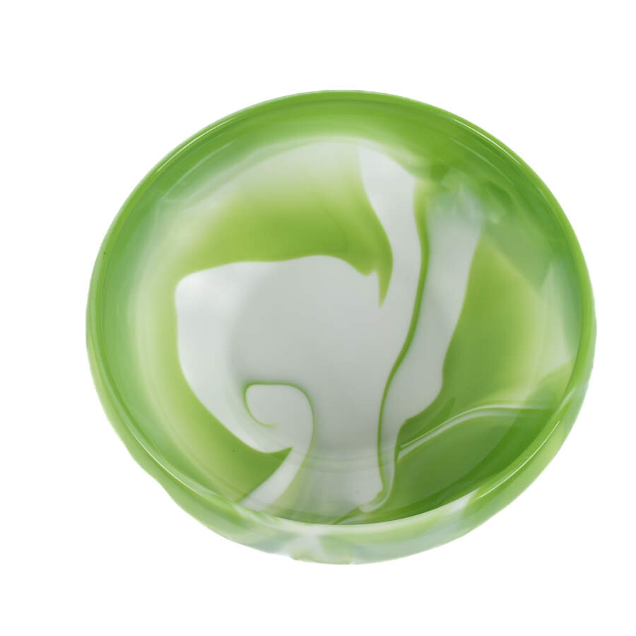 Green Custard Swirl Slag Glass Center Bowl-1