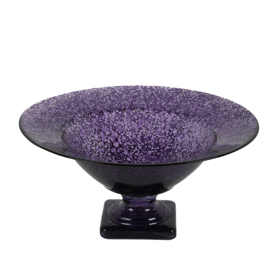 Art Glass Purple Pedestal Center Bowl-2