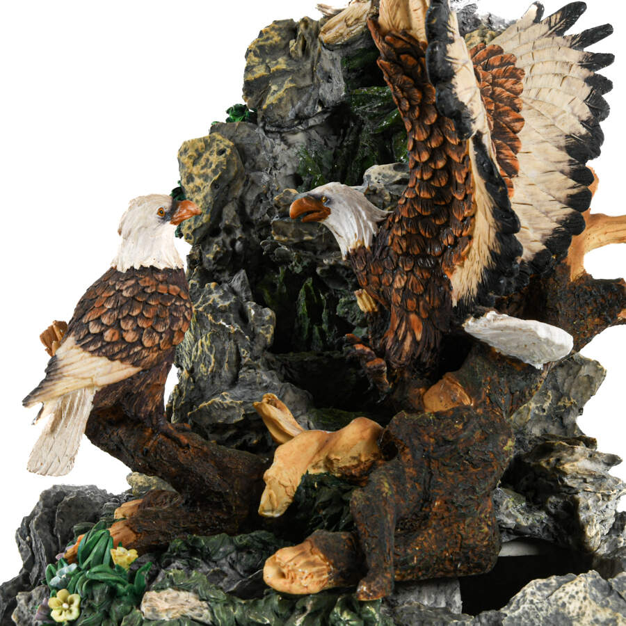 Resin Rocky Outcrop Bald Eagle Sculpture-7