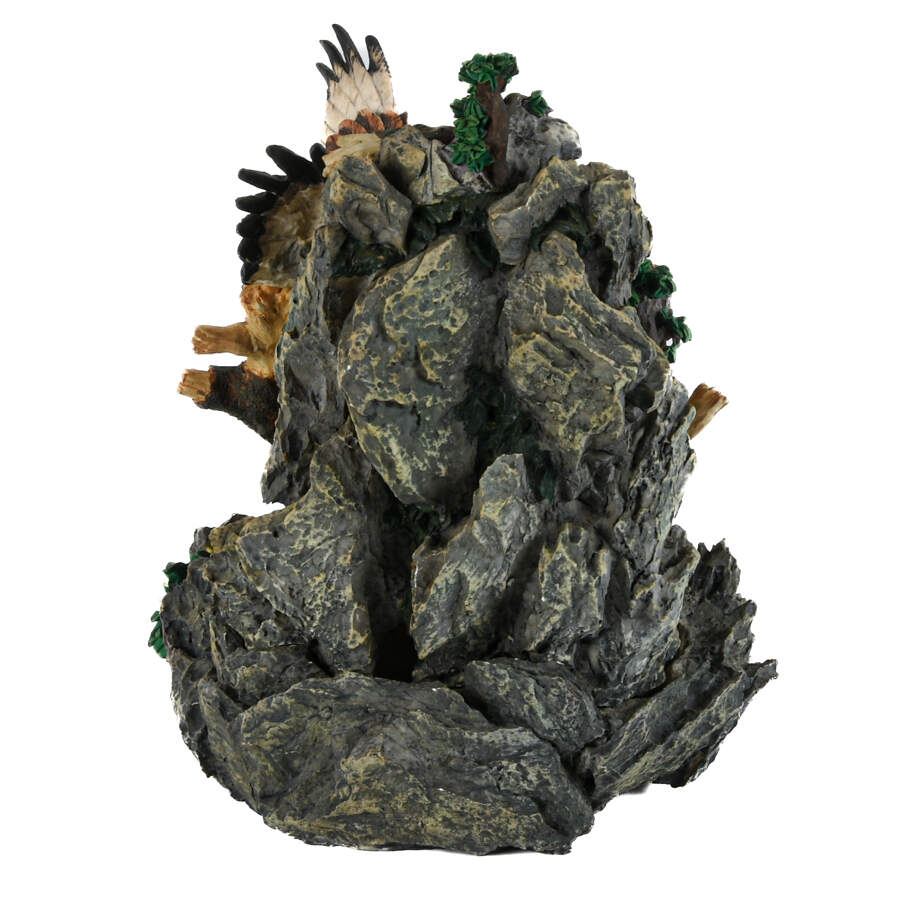 Resin Rocky Outcrop Bald Eagle Sculpture-5