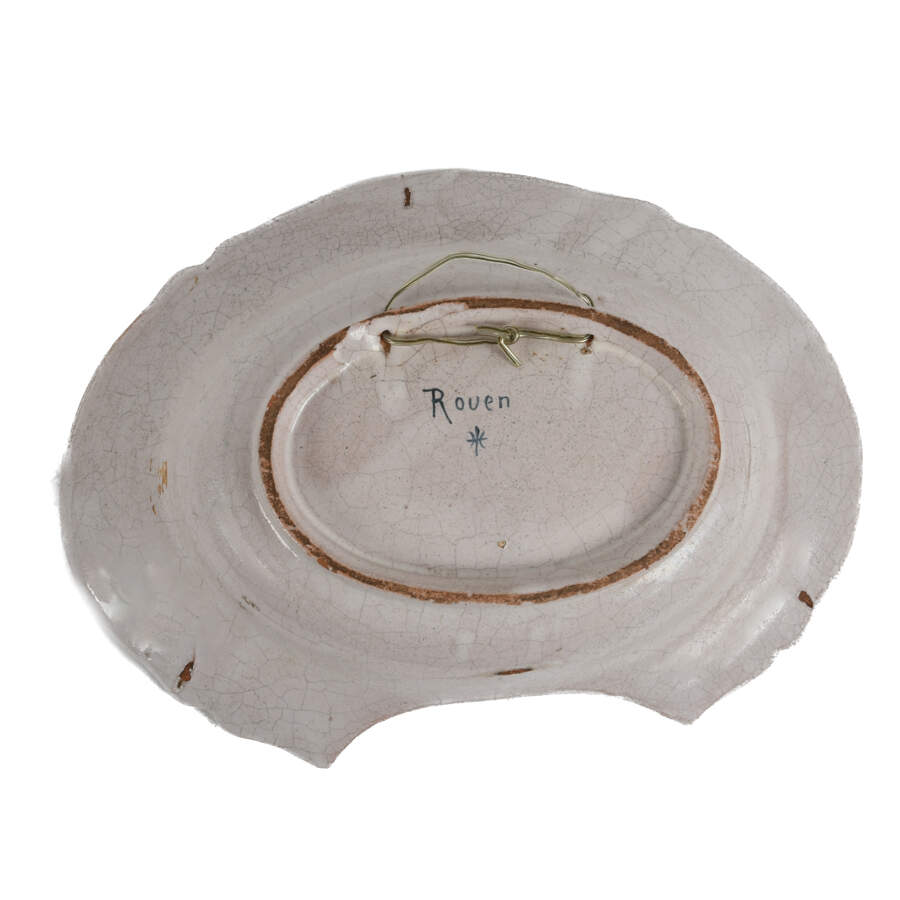 Antique French Rouen Faience Portrait Bowl-9