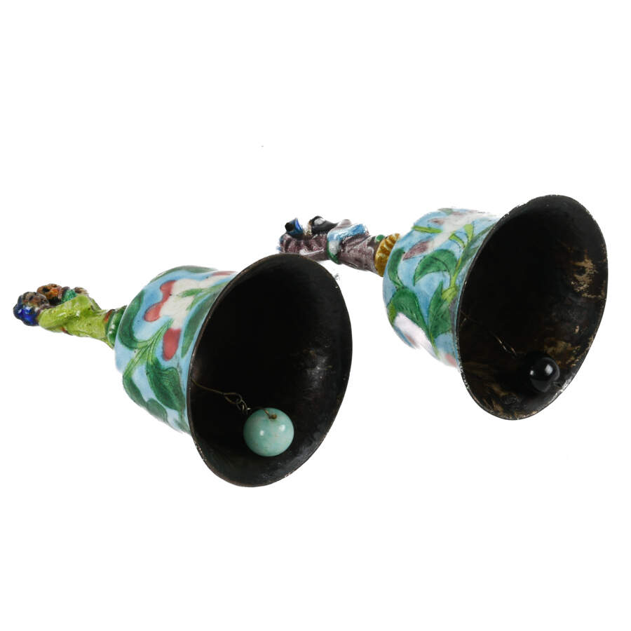 Lot of Two Chinese Enamel Bells-9