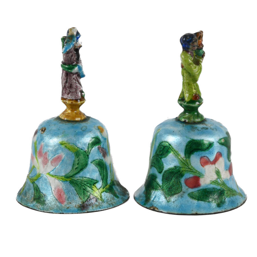 Lot of Two Chinese Enamel Bells-4