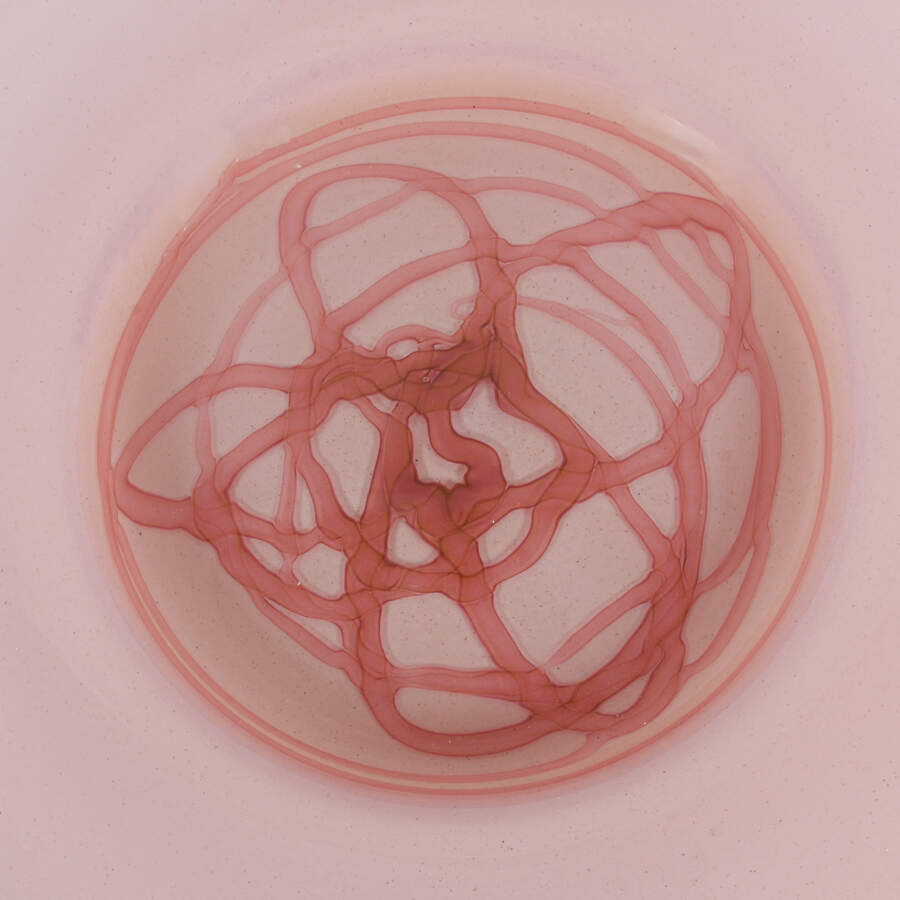Dara International Italian Pink Art Glass Platter-4