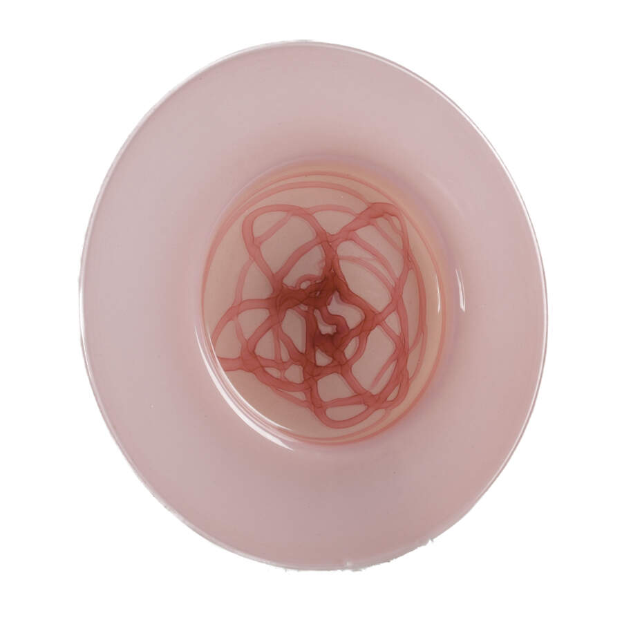 Dara International Italian Pink Art Glass Platter-2