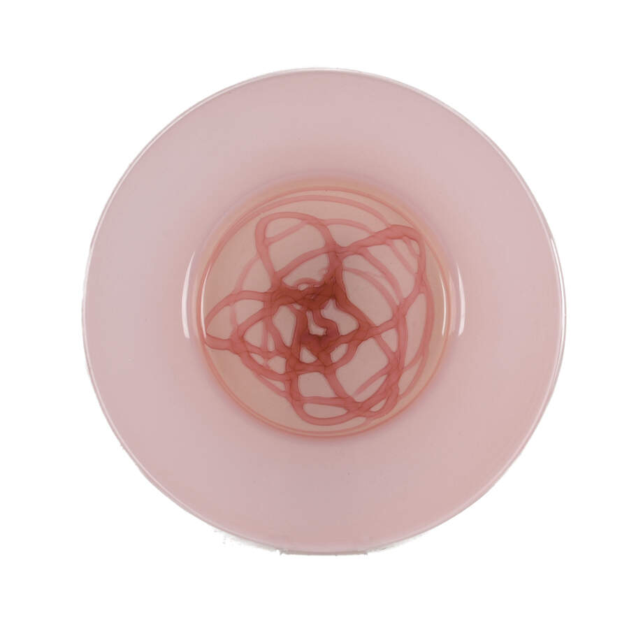 Dara International Italian Pink Art Glass Platter-1