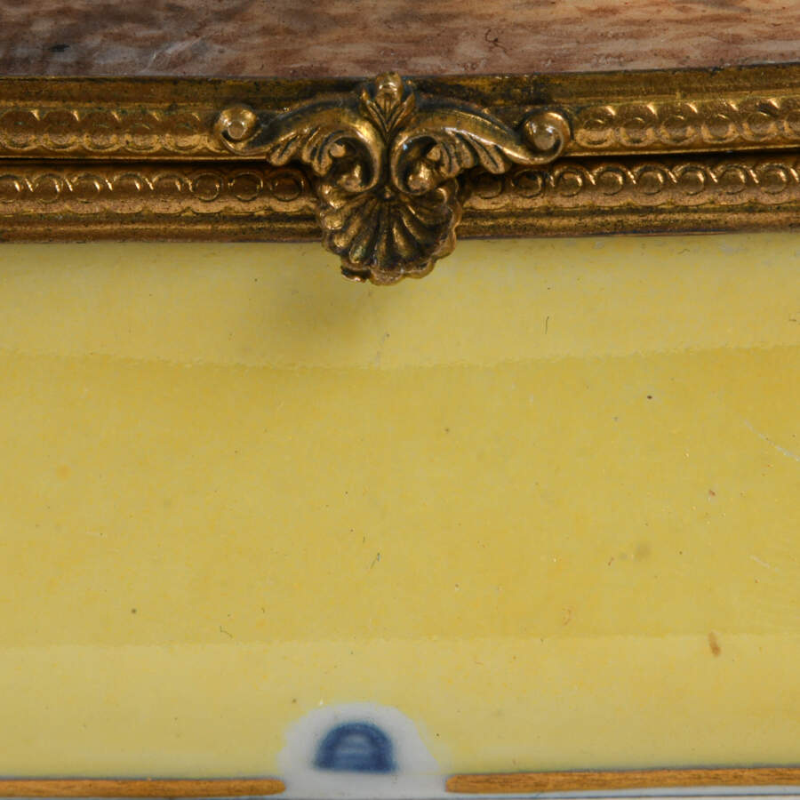 Antique Royal Vienna Hand-Painted Burq Theater Trinket Box-5