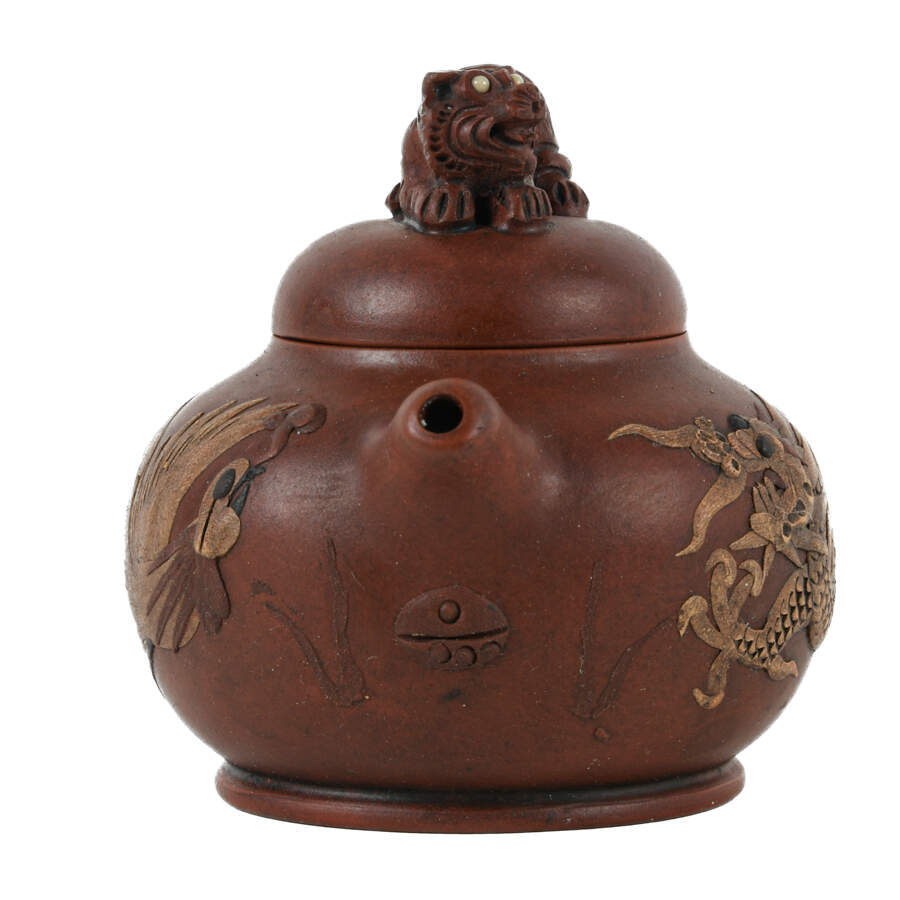 Chinese Yixing Clay Tiger and Dragon Teapot-6
