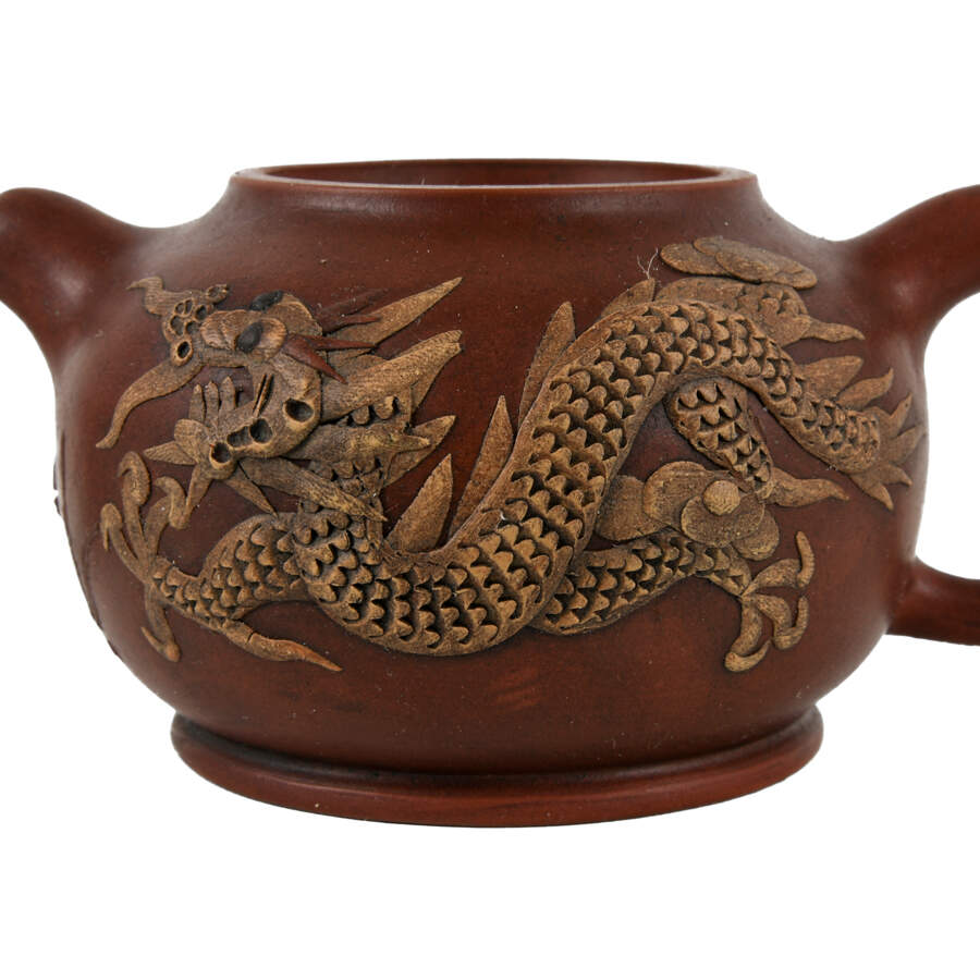 Chinese Yixing Clay Tiger and Dragon Teapot-3