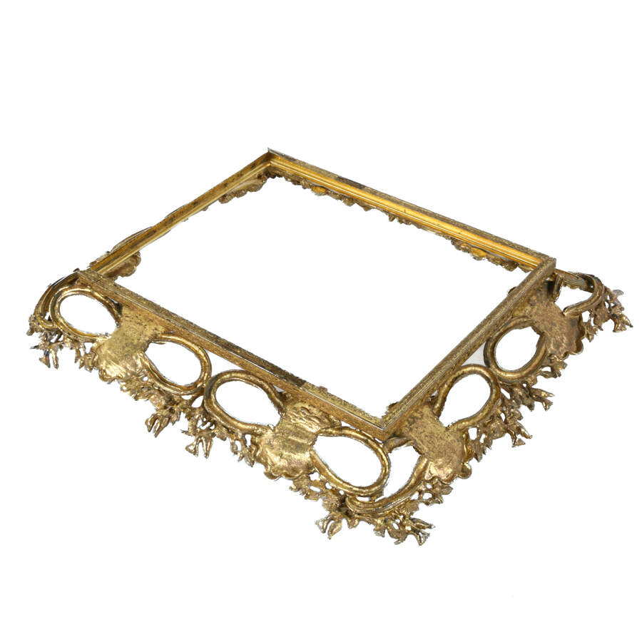 Ornate Gilt Metal & Porcelain Portrait Inset Frame-4