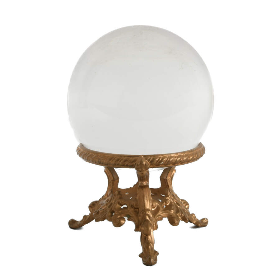 6 inch Crystal Ball with Gold Decorative Base-2