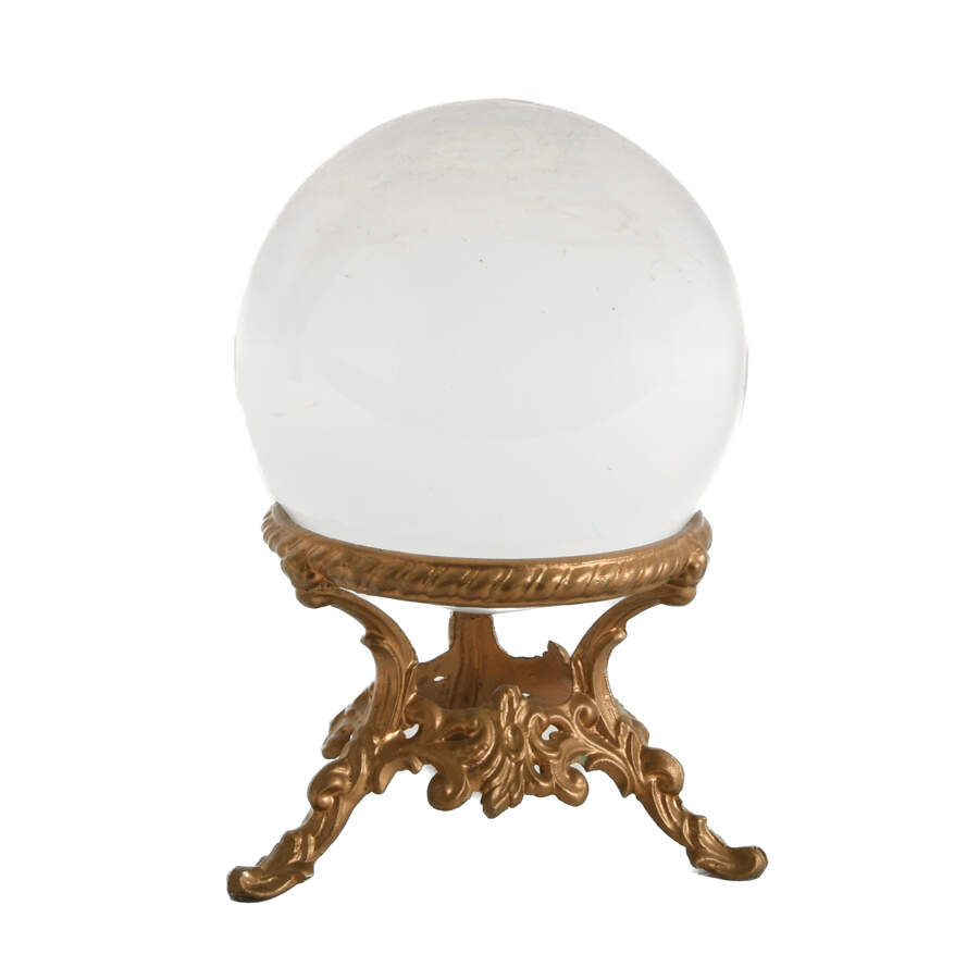 6 inch Crystal Ball with Gold Decorative Base-1