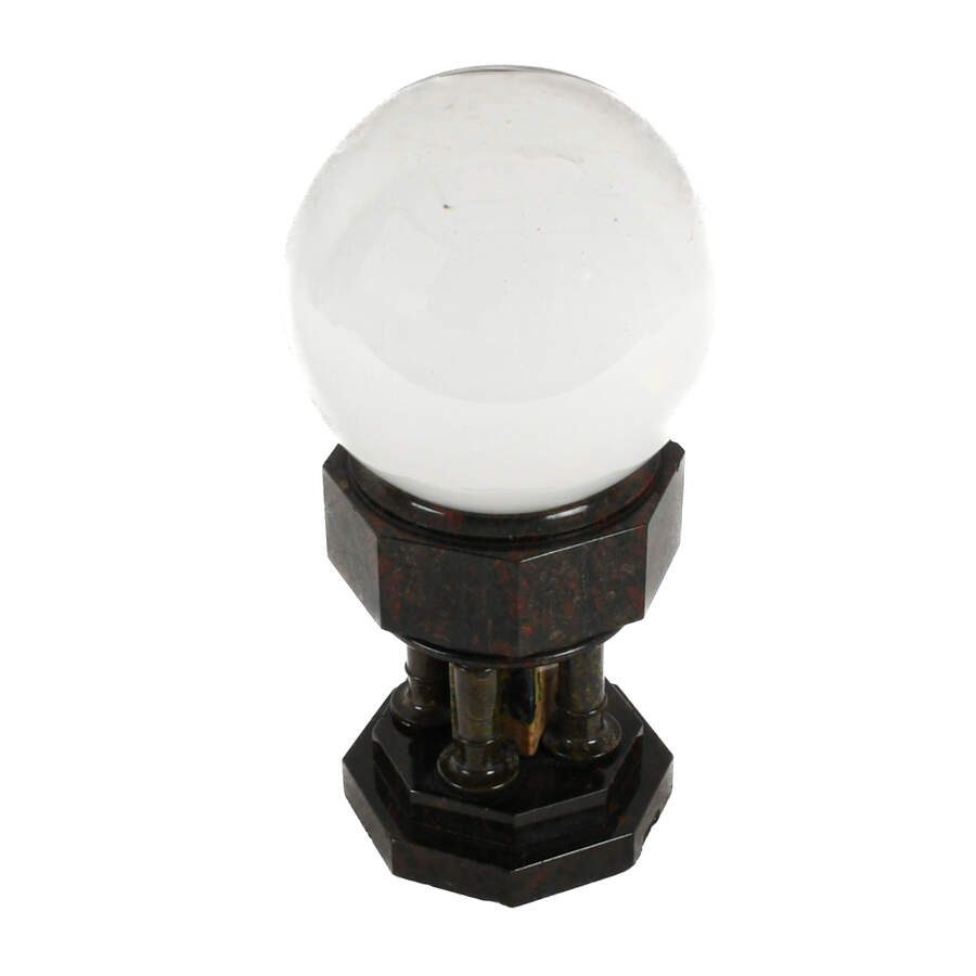 6 Inch Crystal Ball with Red Marble Base-4