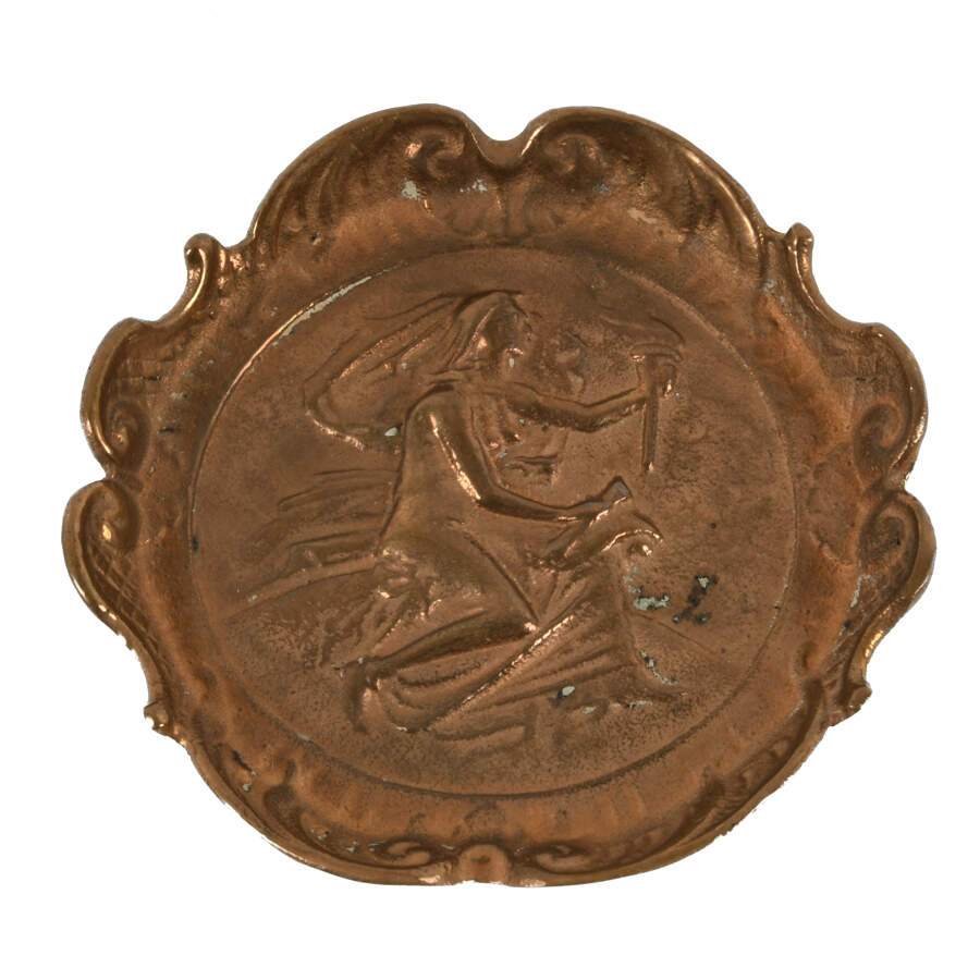 Brass Plate of Woman Running with a Flame-1