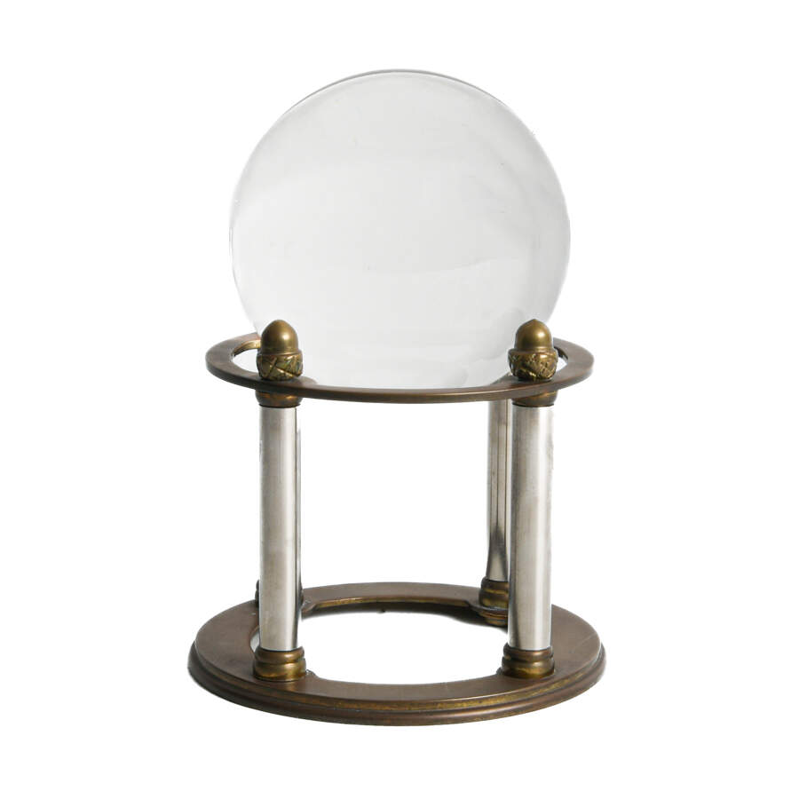 Crystal Ball with Acorn Finial Column Stand-1